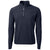 Cutter & Buck Men's Navy Blue Adapt Eco Knit Hybrid Recycled Quarter Zip