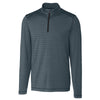 Cutter & Buck Men's Black Heather DryTec Holman Stripe Half-Zip