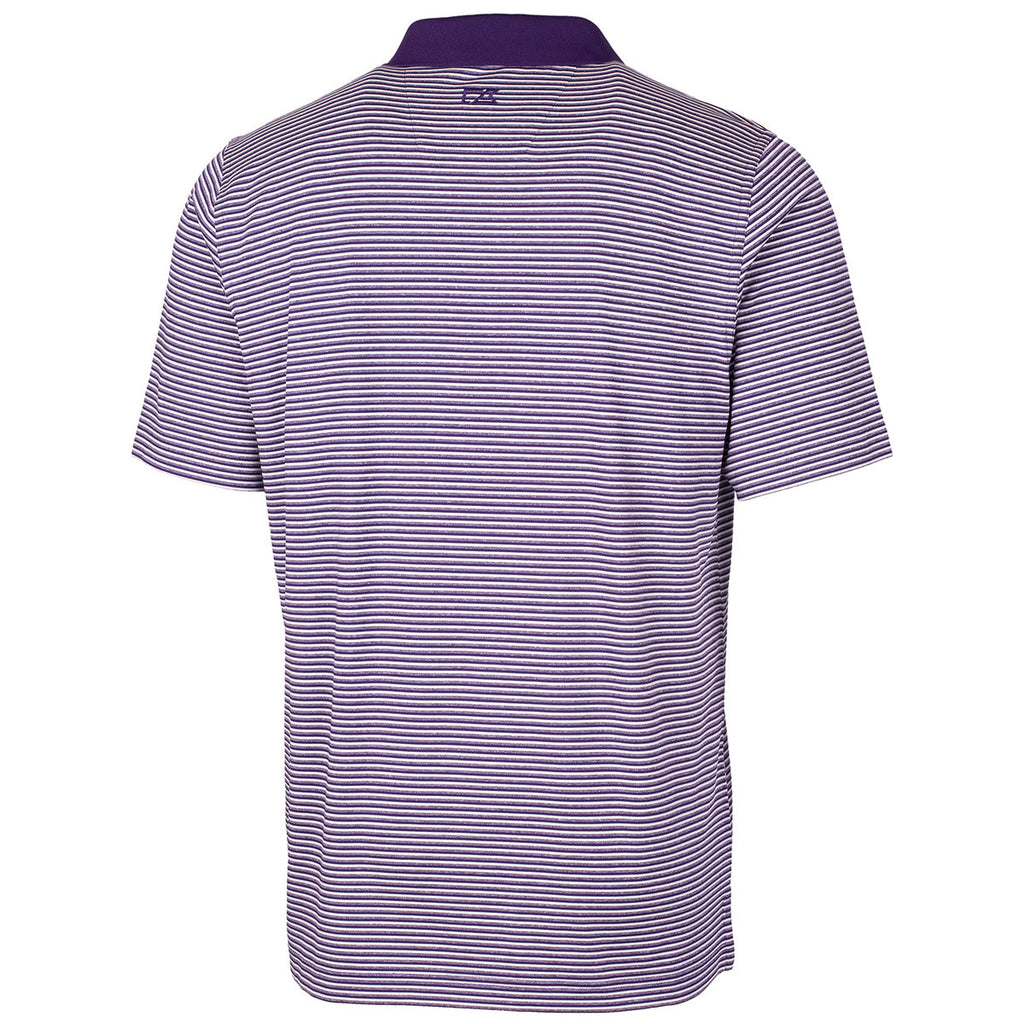 Cutter & Buck Men's College Purple Forge Polo Tonal Stripe