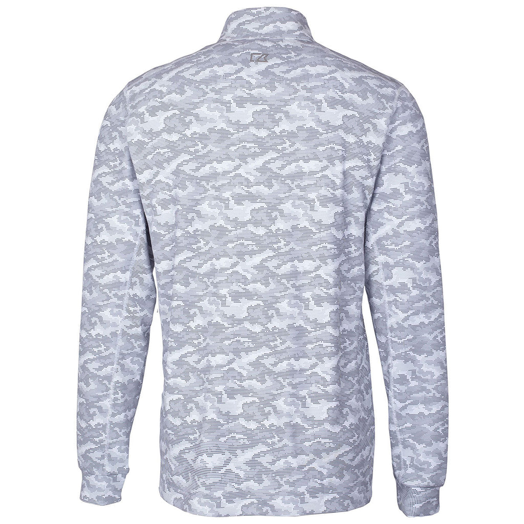 Cutter & Buck Men's Charcoal Traverse Camo Print Half Zip