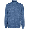 Cutter & Buck Men's Navy Blue Traverse Camo Print Half Zip Pullover