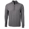 Cutter & Buck Men's Black Heather Adapt Eco Knit Heather Quarter Zip