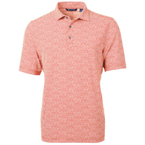 Cutter & Buck Men's College Orange Virtue Eco Pique Botanical Print Recycled Polo