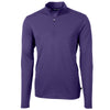 Cutter & Buck Men's College Purple Virtue Eco Pique Recycled Quarter Zip Pullover