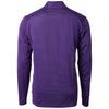 Cutter & Buck Men's College Purple/Black Virtue Eco Pique Micro Strip Recycled Quarter Zip