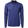 Cutter & Buck Men's Tour Blue/Black Virtue Eco Pique Micro Strip Recycled Quarter Zip