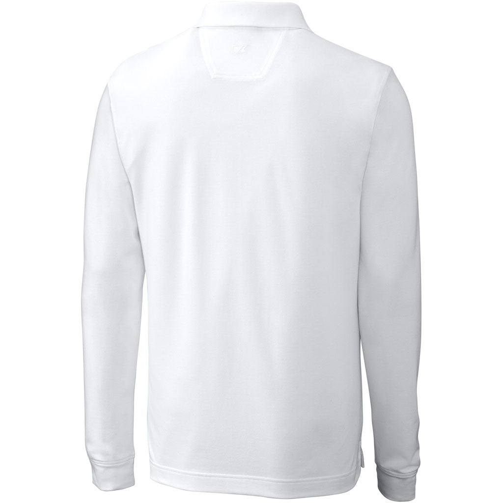 Cutter & Buck Men's White Advantage Long Sleeve Polo