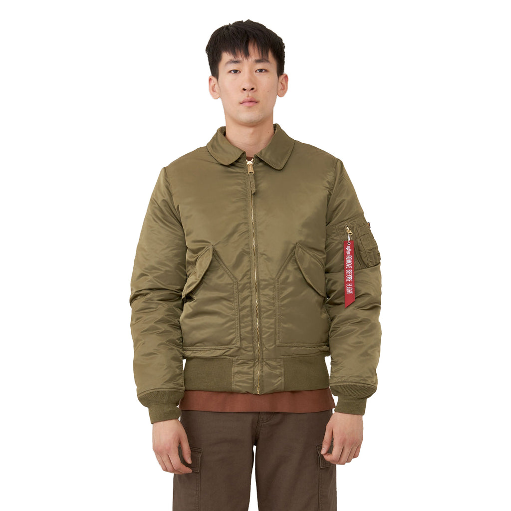 Alpha Industries Men's Vintage Olive CWU 45/P Slim Flight Jacket