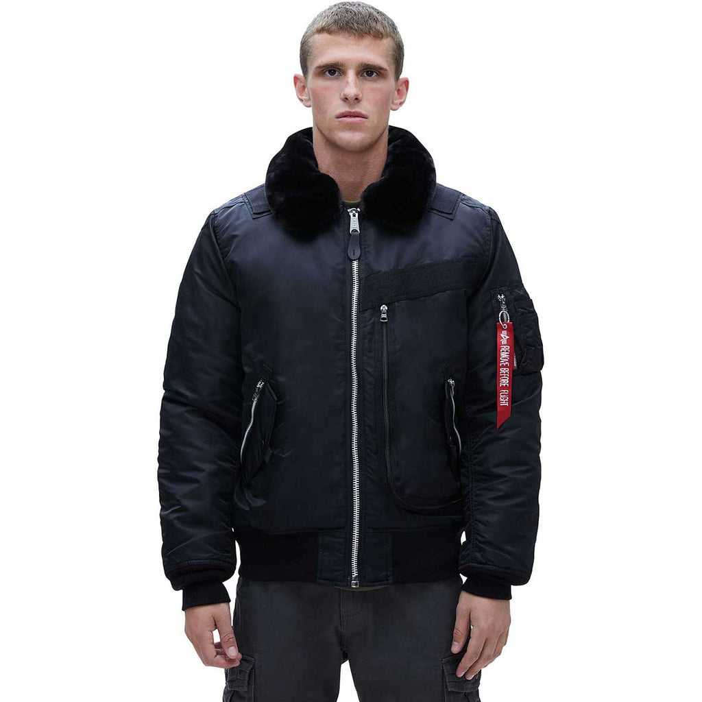 Alpha Industries Men's Black Injector Mod Flight Jacket