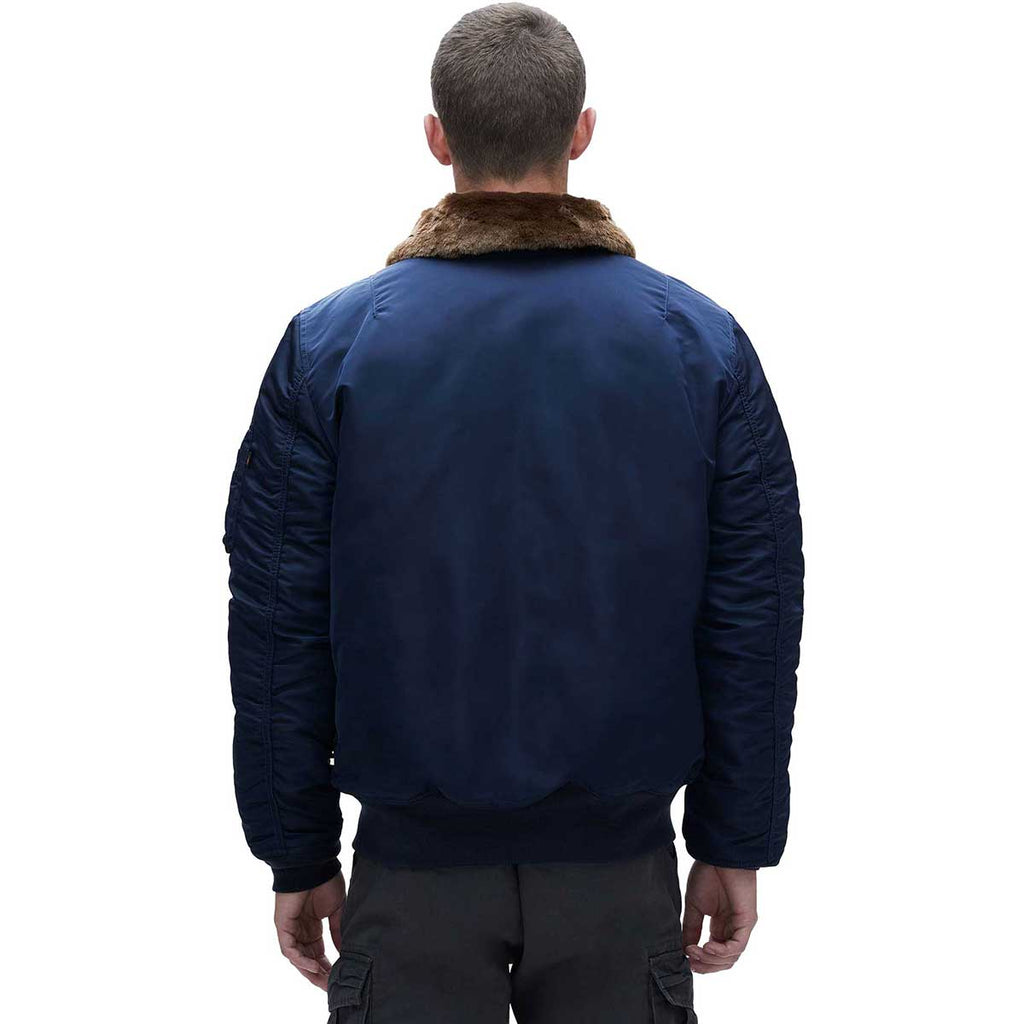 Alpha Industries Men's Replica Blue Injector Mod Flight Jacket