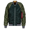 Alpha Industries Men's Patrol Green/Black/Sage Reversable L-2B Raglan Flight Jacket