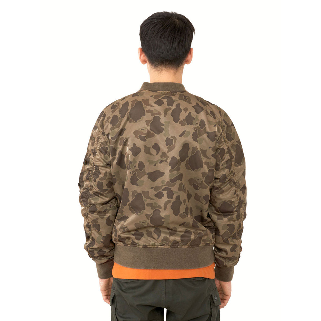 Alpha Industries Men's Brown Frogskin Camo L-2B Blood Chit Battlewash Flight Jacket