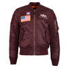 Alpha Industries Men's Maroon MA-1 Flex Slim Flight Jacket