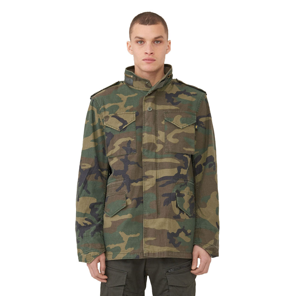 Alpha Industries Men's Woodland Camo M-65 Defender Field Coat