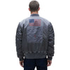 Alpha Industries Men's New Silver MA-1 Blood Chit Battlewash Flight Jacket