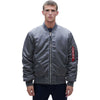 Alpha Industries Men's New Silver MA-1 Blood Chit Battlewash Flight Jacket