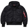 Alpha Industries Men's Black MA-1 Hooded Rib Flight Jacket