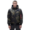 Alpha Industries Men's Dark Woodland Camo MA-1 Hooded Rib Flight Jacket