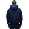 Alpha Industries Men's Replica Blue MA-1 Hooded Rib Flight Jacket