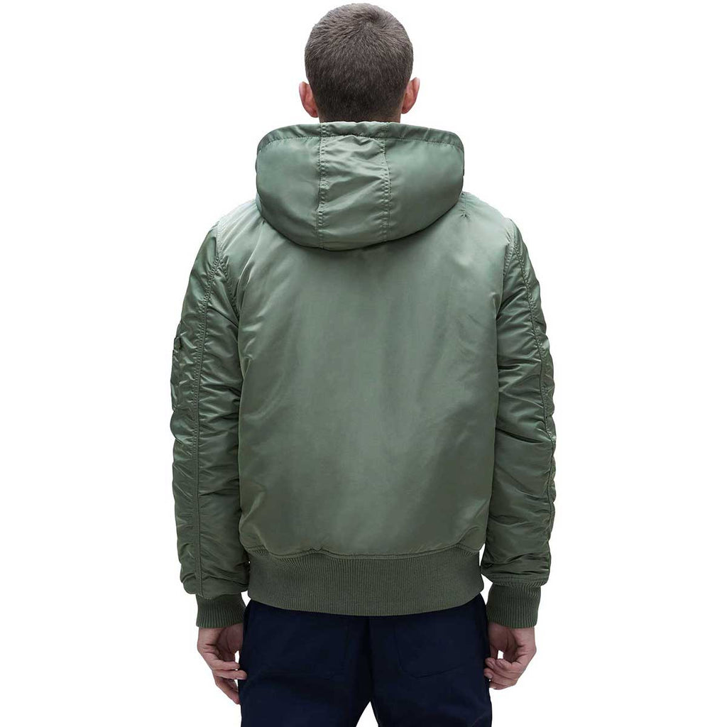 Alpha Industries Men's Sage MA-1 Hooded Rib Flight Jacket