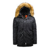 Alpha Industries Men's Black/Orange with Brown Fur N-3B Slim Parka