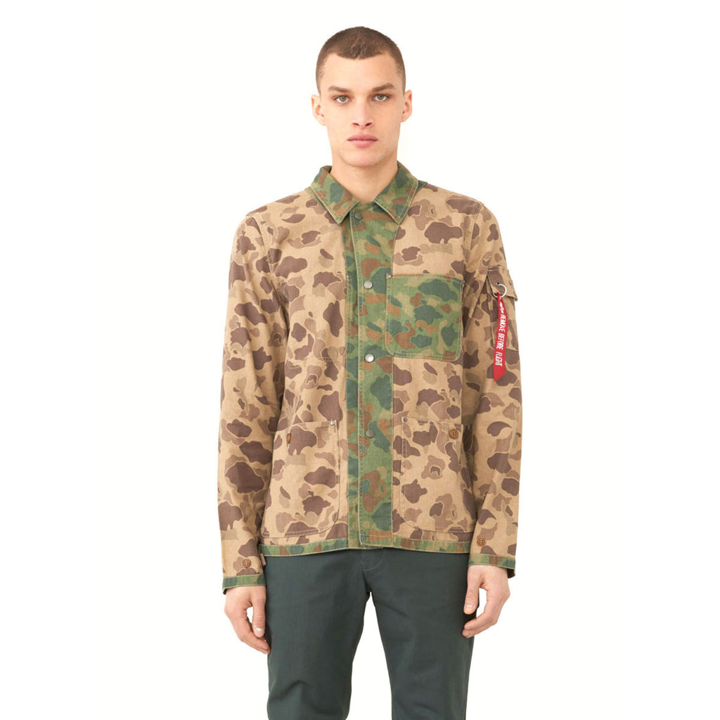 Alpha Industries Men's Brown Frogskin Camo P-42 Mod Field Shirt