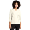 Mercer+Mettle Women's Ivory Chiffon Stretch Crepe 3/4 Sleeve Blouse