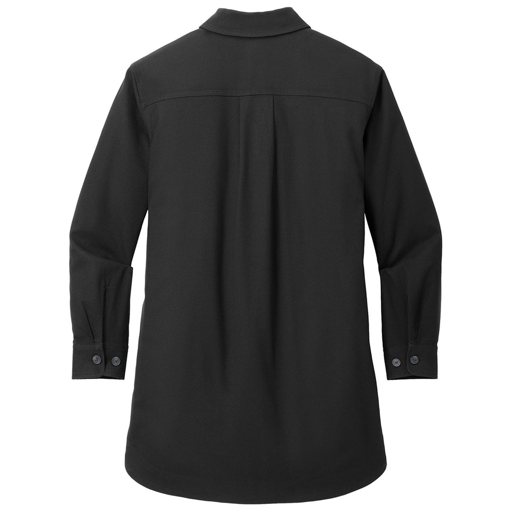 Mercer+Mettle Women's Deep Black Long Sleeve Twill Overshirt