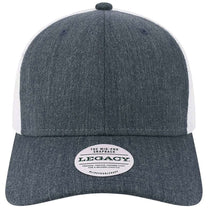 Legacy Melange Navy/White Mid-Pro Snapback Trucker Cap