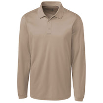 Clique Men's Light Beige Long Sleeve Ice Pique Polo