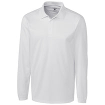 Clique Men's White Long Sleeve Ice Pique Polo