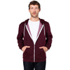 American Apparel Unisex Pepper Cranberry Salt And Pepper Hooded Zip Sweatshirt