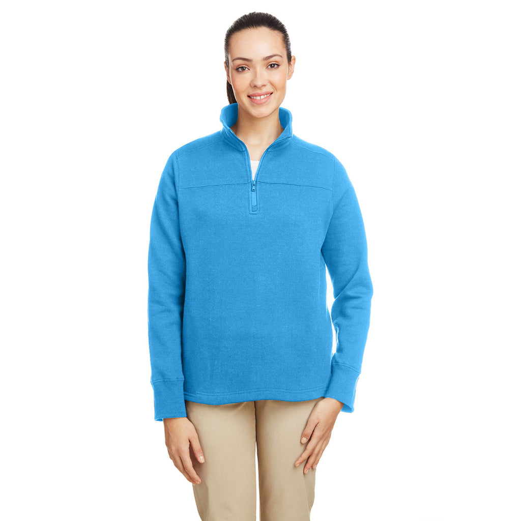 Nautica Women's Azure Blue Anchor Quarter-Zip Pullover