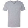 Next Level Men's Heather Grey Premium Fitted Short-Sleeve V-Neck Tee