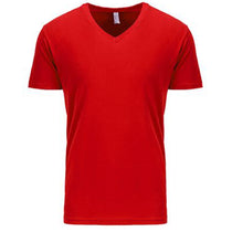 Next Level Men's Red Premium Fitted Short-Sleeve V-Neck Tee