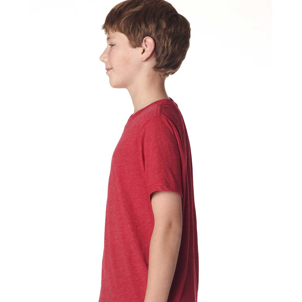 Next Level Boy's Vintage Red Triblend Crew Tee