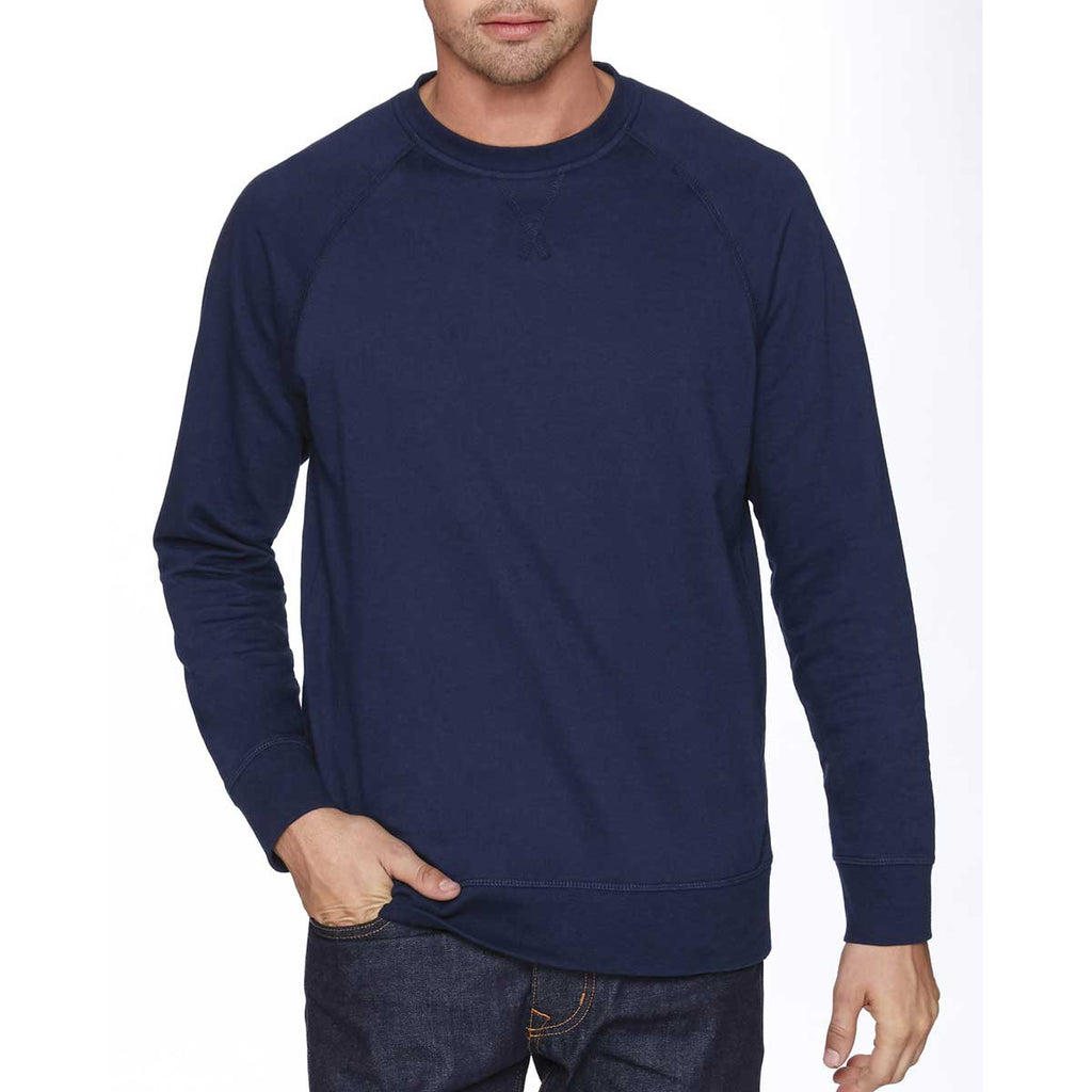 Next Level Unisex Midnight Navy French Terry Raglan Crew