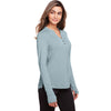 North End Women's Opal Blue Jaq Snap-Up Stretch Performance Pullover