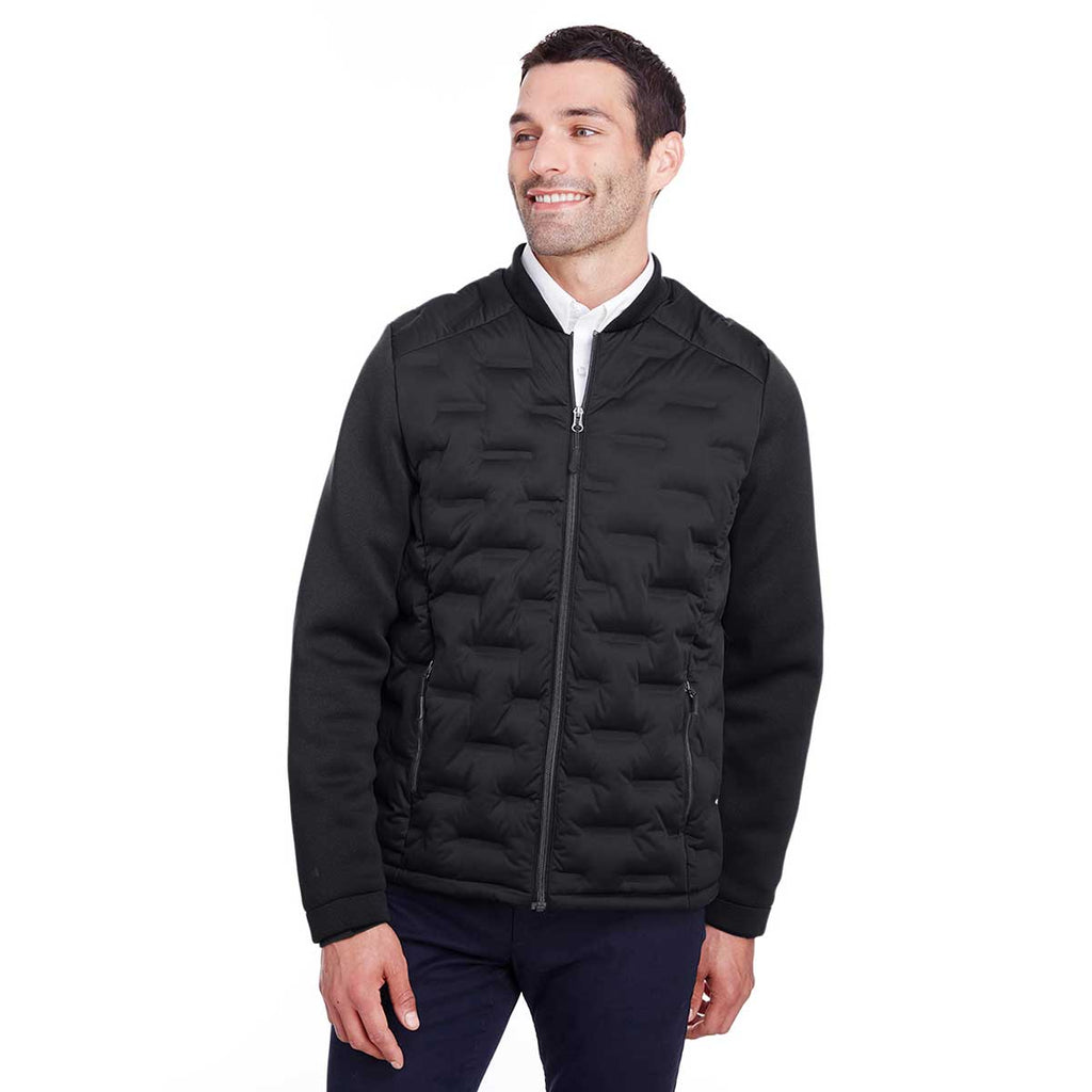 North End Men's Black/Black/Carbon Pioneer Hybrid Bomber Jacket