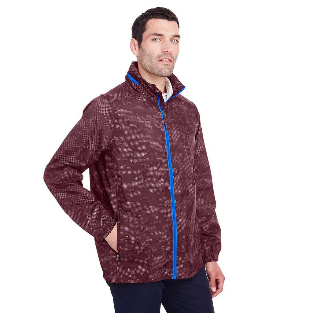 North End Men's Burgundy/Olympic Blue Rotate Reflective Jacket