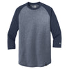 New Era Men's True Navy/True Navy Twist Heritage Blend 3/4 Sleeve Baseball Raglan Tee