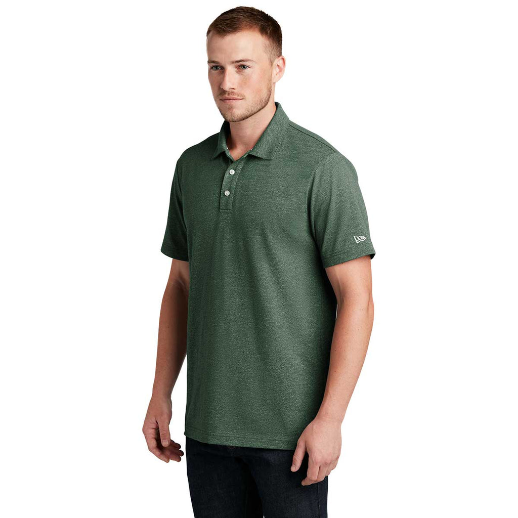 New Era Men's Dark Green Twist Slub Polo