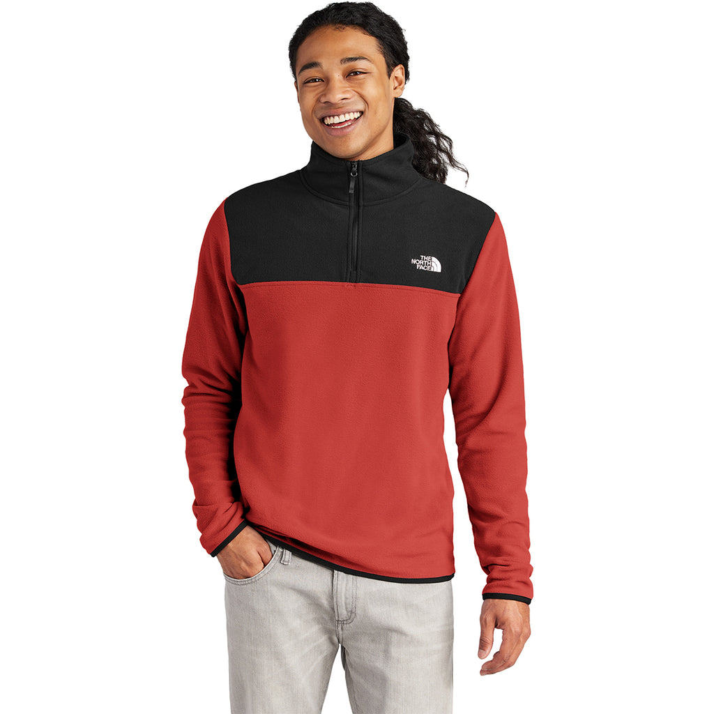 The North Face Men's Rage Red/ TNF Black Glacier 1/4-Zip Fleece