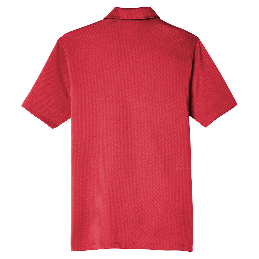 Nike Men's Gym Red Dri-FIT Hex Textured Polo