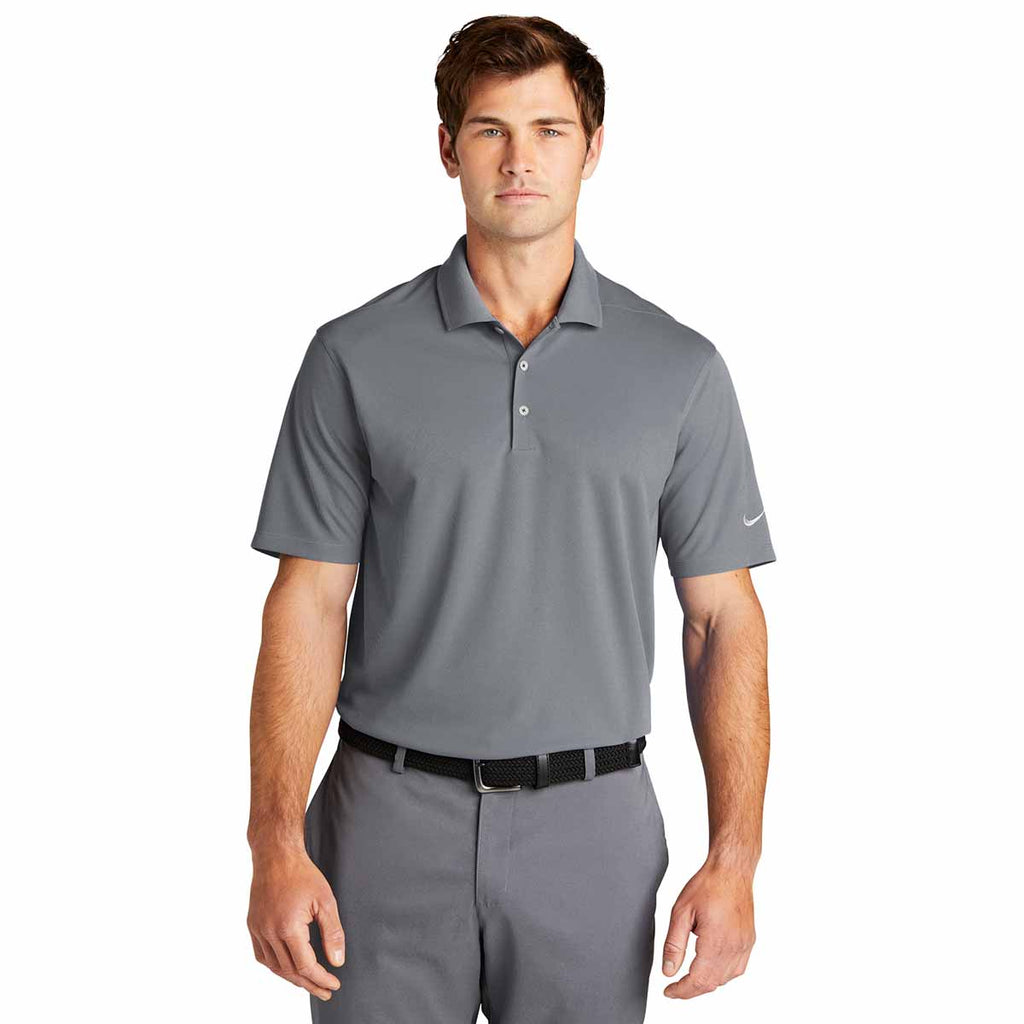 Nike Men's Cool Grey Dri-FIT Micro Pique 2.0 Polo