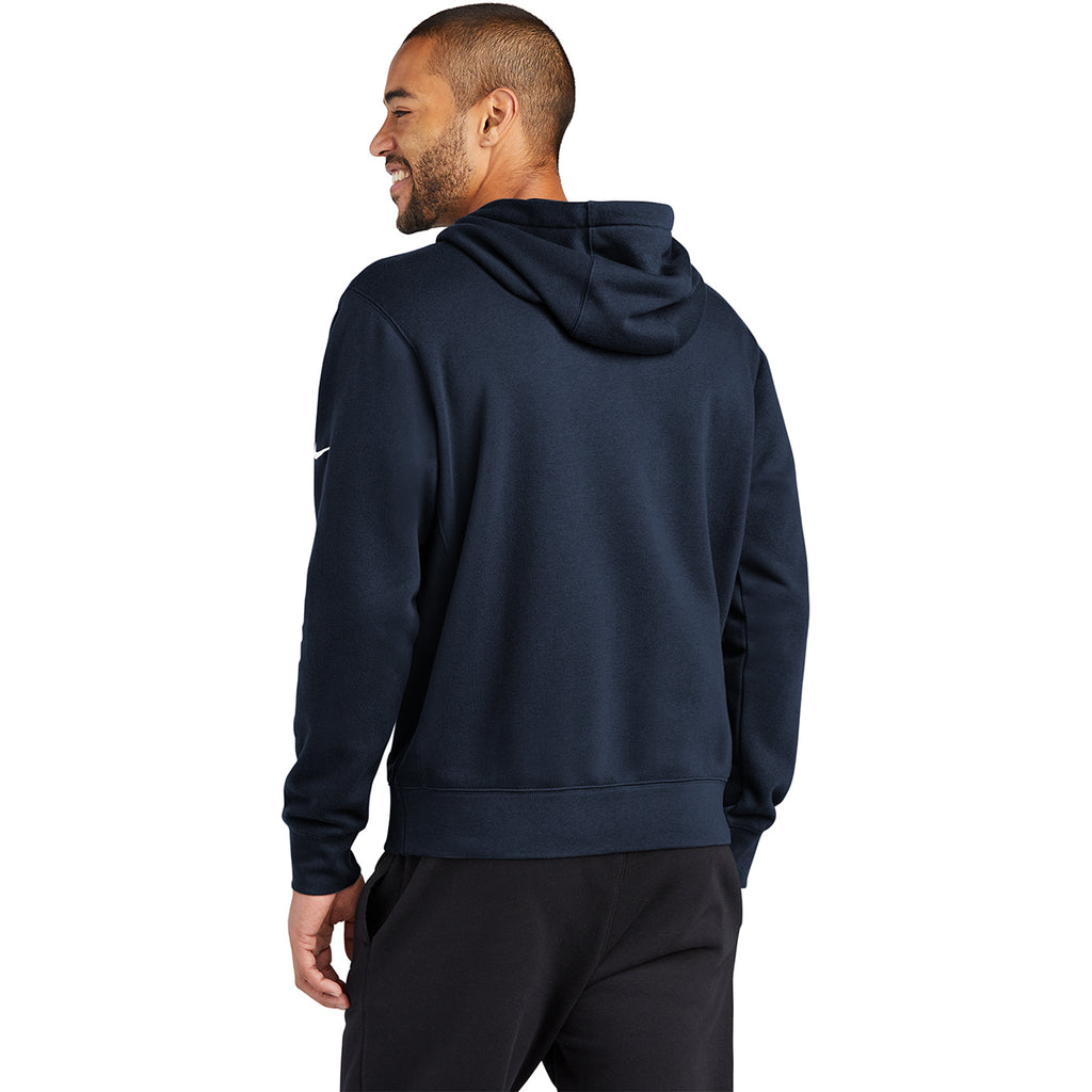 Nike Men's Midnight Navy Club Fleece Sleeve Swoosh Pullover Hoodie