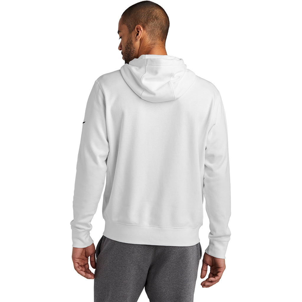 Nike Men's White Club Fleece Sleeve Swoosh Full-Zip Hoodie