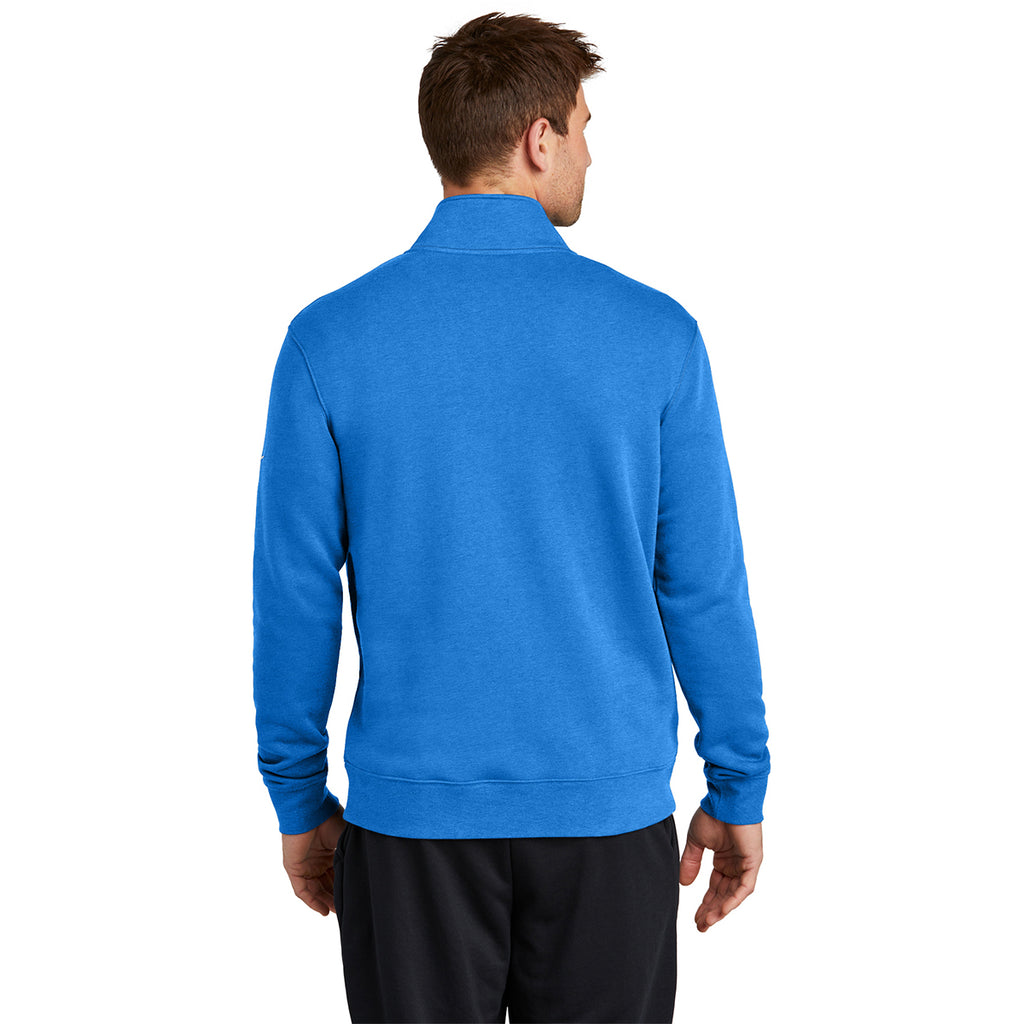 Nike Men's Light Game Royal Heather Club Fleece Sleeve Swoosh 1/2 Zip