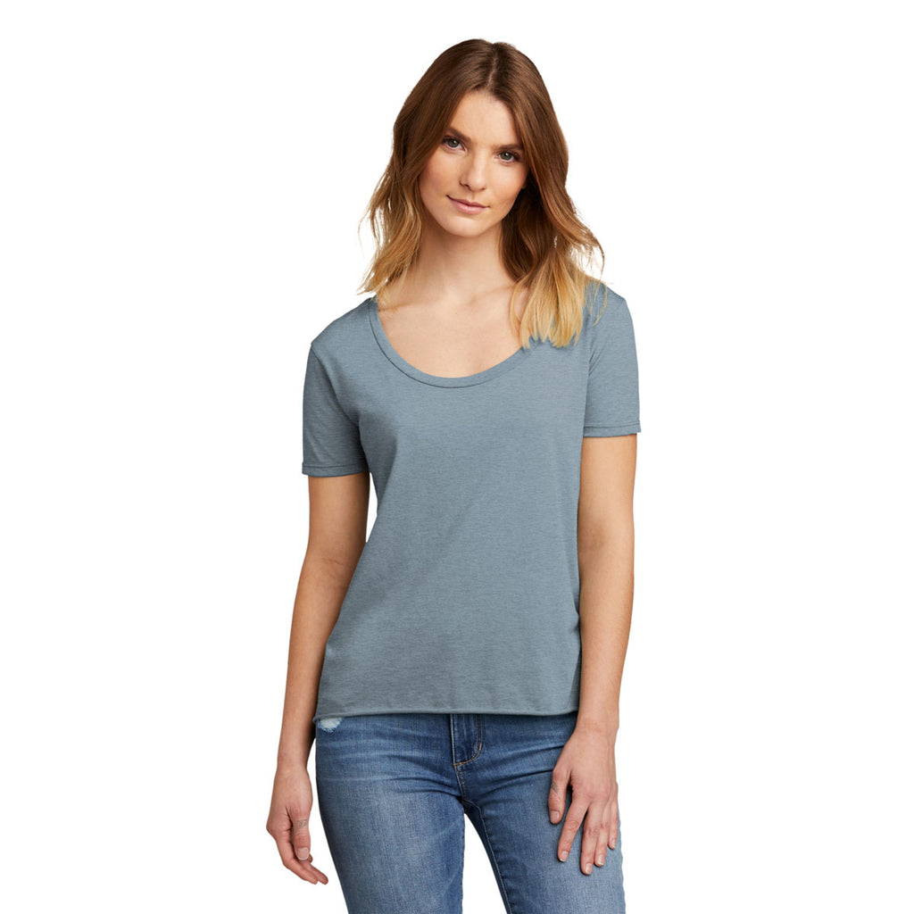 Next Level Women's Stonewash Denim Festival Scoop Neck Tee