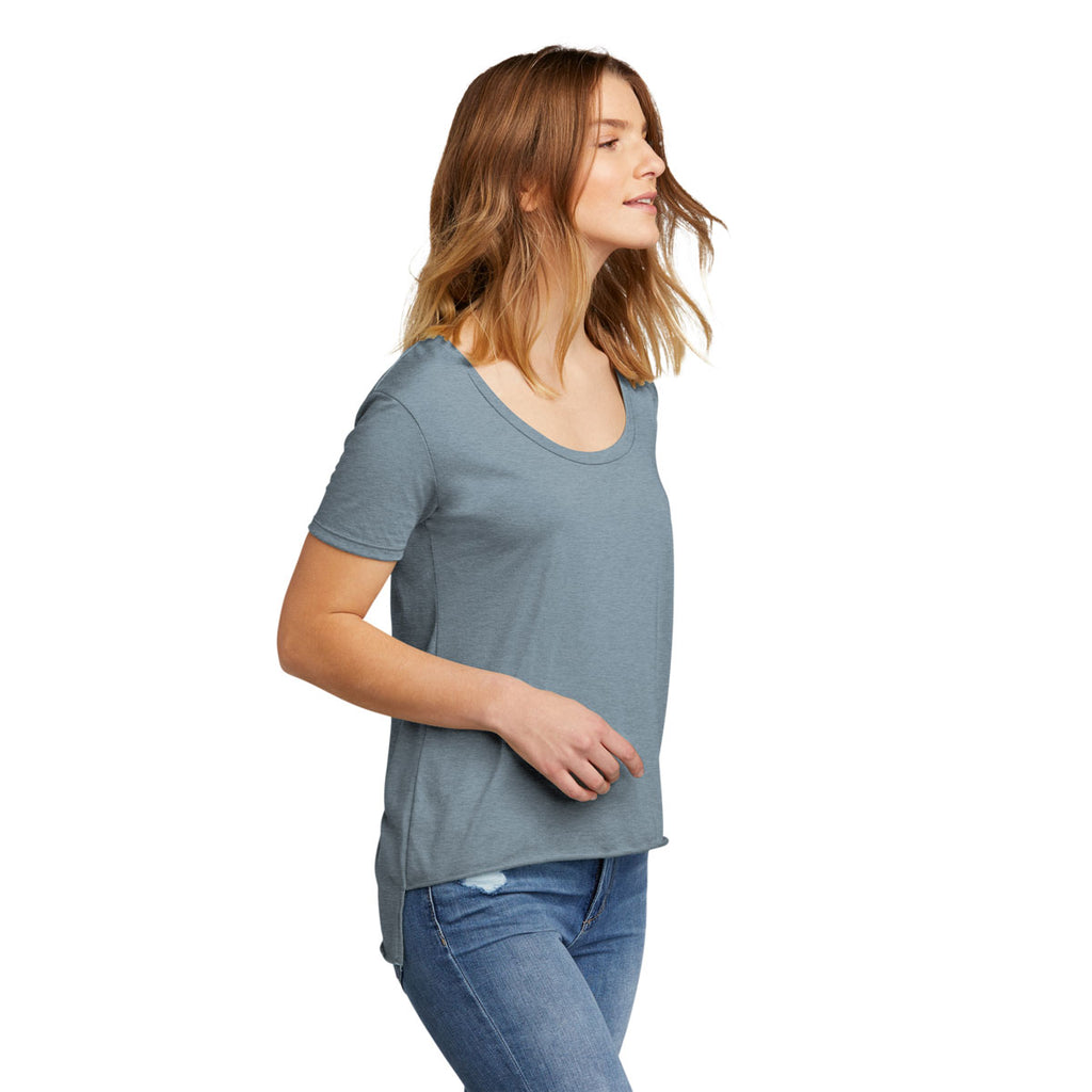 Next Level Women's Stonewash Denim Festival Scoop Neck Tee